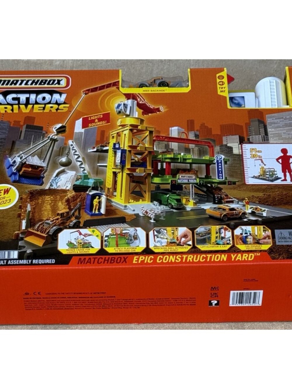 Mattel HPD62 Matchbox Action Drivers Epic Construction Yard, Lights and Sounds - Picture 3 of 11
